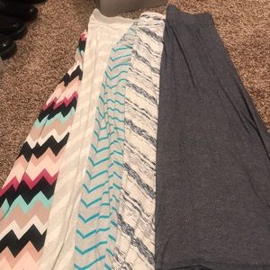 5 long jersey like skirts